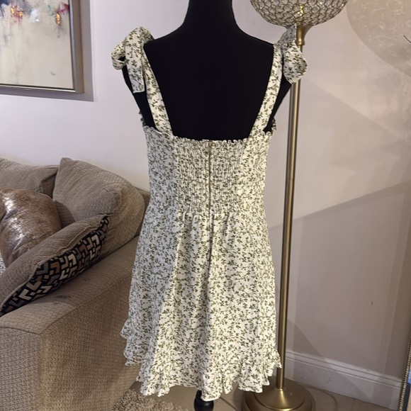 Reformation Green and White Sweetheart Sundress size 10 - Picture 7 of 9